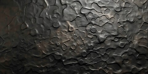 Close up texture shot of a dark metal surface with organic, almost liquid-like patterns