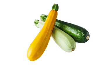 fresh natural zucchini on a white background