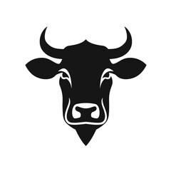 cow head logo silhouette vector
