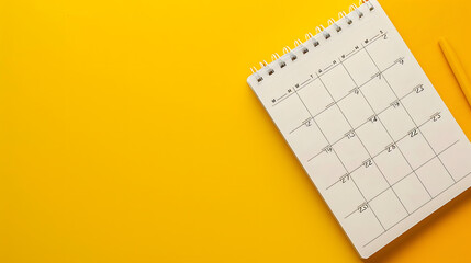 May 2024 desk calendar on yellow background Directly above Flat lay Copy space : Generative AI
