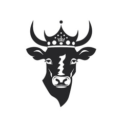 cow head logo silhouette vector