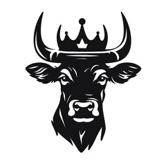 Fototapeta premium cow head logo silhouette vector