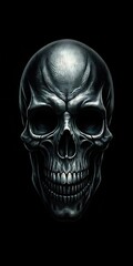 abstract evil dark skull on black background