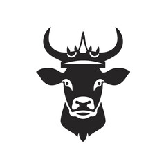 cow head logo silhouette vector