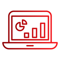 greadient red line colour icon ecommerce  Statistics