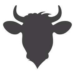 cow head logo silhouette vector