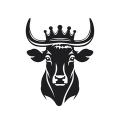 cow head logo silhouette vector