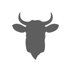 cow head logo silhouette vector