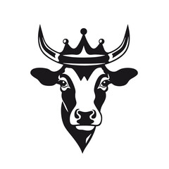 cow head logo silhouette vector