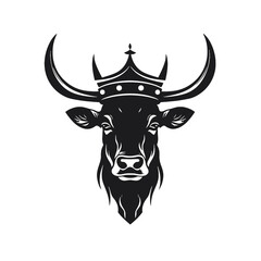 cow head logo silhouette vector