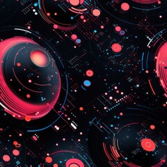 Obraz premium seamless pattern of futuristic technology illustrations, showcasing sleek and innovative elements