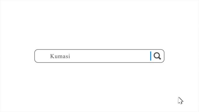 Kumasi in Search Animation. Internet Browser Searching