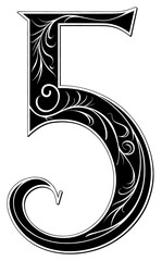 PNG Number 5 alphabet number symbol text.