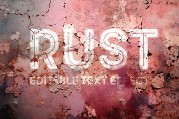 Editable Text Effect Rusty Pink Wall