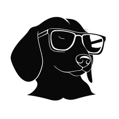 Dachshund Dog Head Potrait Vector on a White Background