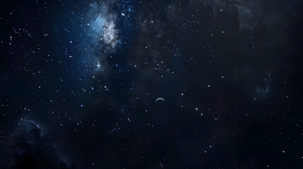 Naklejka premium Milky way galaxy with star and space dust in the universe and deep planet night sky background with copy space : Generative AI