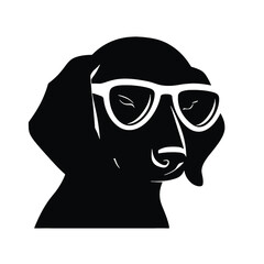 Dachshund Dog Head Potrait Vector on a White Background