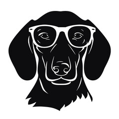 Dachshund Dog Head Potrait Vector on a White Background