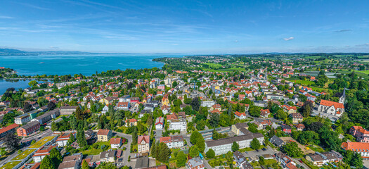 Blick auf Lindau am Bodensee im Luftbild