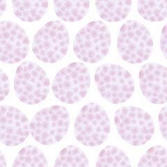 Seamless pattern with easter eggs, hand drawn illustration in watercolor style