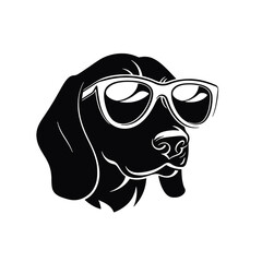 Dachshund dog. Vector black silhouette.