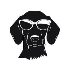 Dachshund dog. Vector black silhouette.