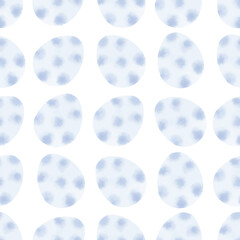 Seamless pattern with easter eggs, hand drawn illustration in watercolor style