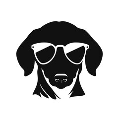 Dachshund dog. Vector black silhouette.