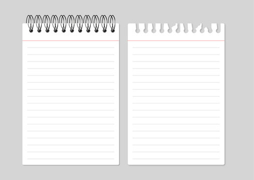 top spiral notebook stationary realistic set TORN PAGE
