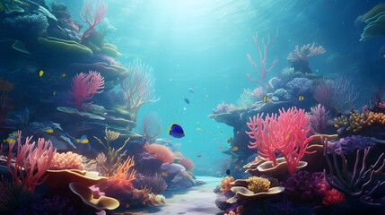 Dive into a vibrant coral reef where AI-generated marine life celebrates a tugether party beneath the sea