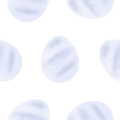 Seamless pattern with easter eggs, hand drawn illustration in watercolor style