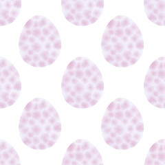 Seamless pattern with easter eggs, hand drawn illustration in watercolor style
