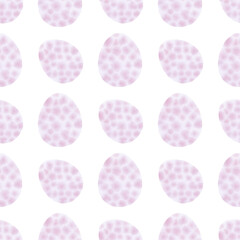Seamless pattern with easter eggs, hand drawn illustration in watercolor style