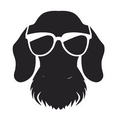 Dachshund dog face isolated on a white background