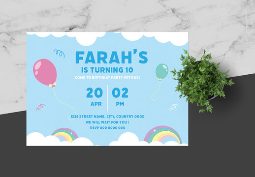 White And Blue Pallet Warna Candy BirthdayCard