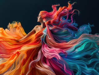 A flowing colorful dress