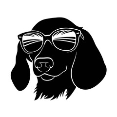 Dachshund dog face isolated on a white background