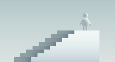 people icon person symbol human figure climbing stairs leadership competition concept horizontal