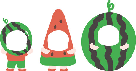 여름 수박 어린이 캐릭터