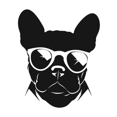 Handsome Black French Bulldog Logo 