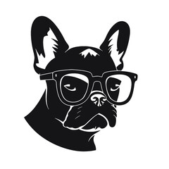 Handsome Black French Bulldog Logo 