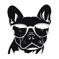 Handsome Black French Bulldog Logo 