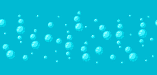 Pattern with turquoise bubbles. Abstract air balls in liquid.