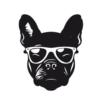 Handsome Black French Bulldog Logo 