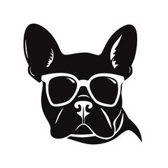 Fototapeta premium Portrait of french bulldog wearing sunglasses