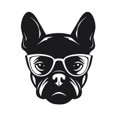 Portrait of french bulldog wearing sunglasses