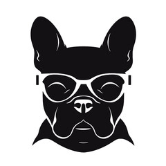 Portrait of french bulldog wearing sunglasses