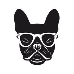 Portrait of french bulldog wearing sunglasses