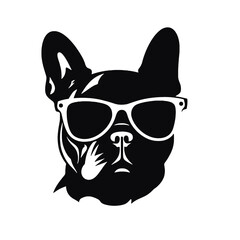 French bulldog Portrait. Vector illustration.