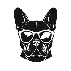 French bulldog Portrait. Vector illustration.